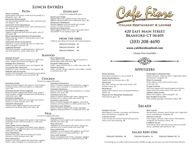 Take Out Menu page 1