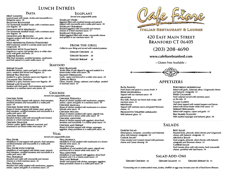 Take Out Menu page 1